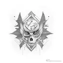 A tattoo design inspired by the lyrics of Charly García's songs, incorporating elements of music and emotions tattoo design idea