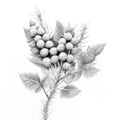 blackberry bush tattoo design idea