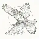 red tailed hawk flying tattoo design idea