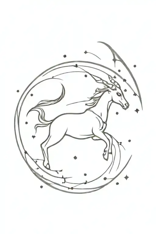 Constellation capricorn sign minimalist tattoo tattoo design idea