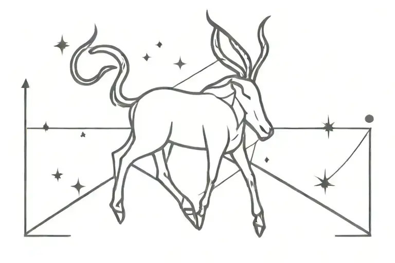 Constellation capricorn zodiac sign tattoo design idea