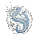 dragon with four elements tattoo design idea