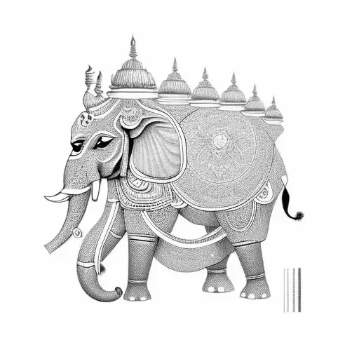 Elephant, horse, lord mahavir jain, astro tattoo design idea