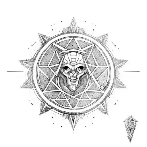 Pentagramă The gates of Hades and sigiliThe gates of Hades and the seals of the worlds beyond lw tattoo design idea