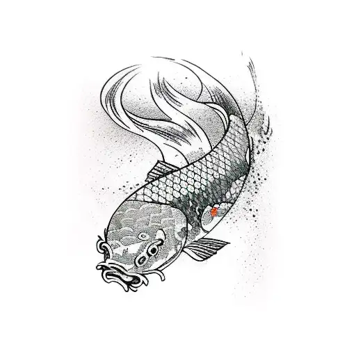 2 koi fish pond  tattoo design idea