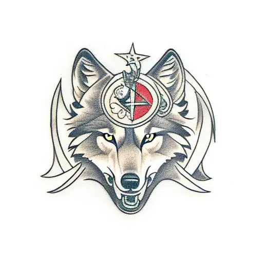wolf tribe tattoo design idea