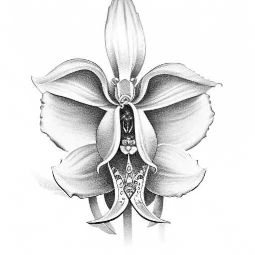 orquidea negra tattoo design idea