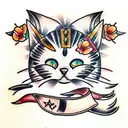 cat colored tattoo design idea