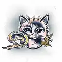 cat colored tattoo design idea