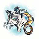 cat colored tattoo design idea
