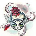 cat colored tattoo design idea