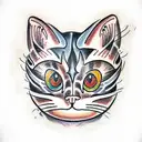 cat colored tattoo design idea