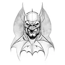 batman with skull head tattoo design idea