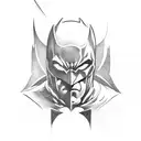 batman with skull head tattoo design idea