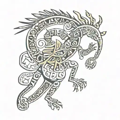 kokopelli asymmetrical tattoo design idea