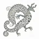kokopelli asymmetrical tattoo design idea