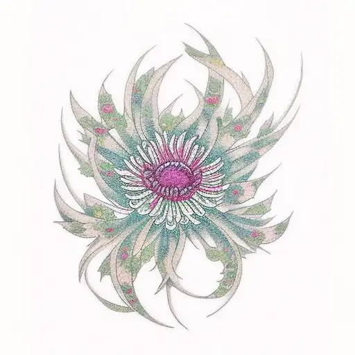 Chrysanthemum Cherry Blossom tattoo design idea