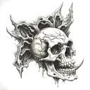 skull screaming tattoo design idea
