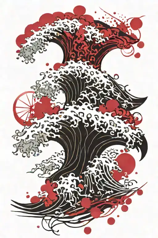  Seigaiha wave pattern tattoo design idea