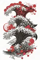  Seigaiha wave pattern tattoo design idea