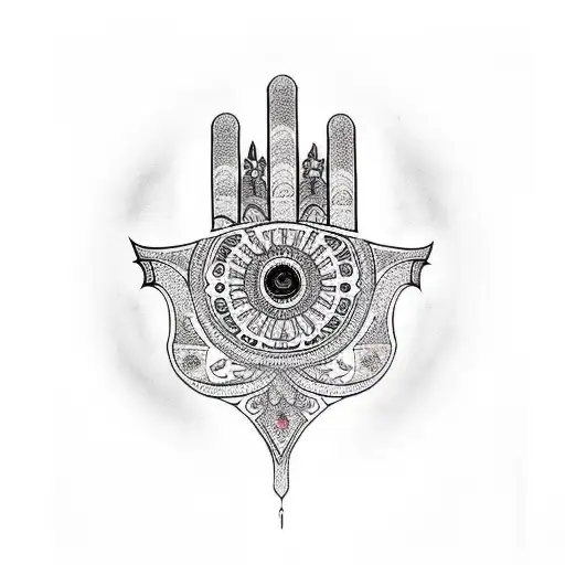 hamsa hand tattoo design idea