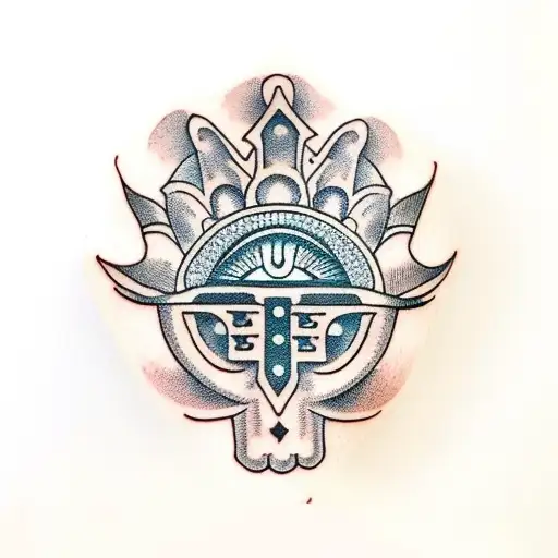 hamsa hand tattoo design idea