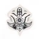 hamsa hand tattoo design idea