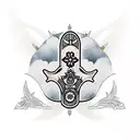 hamsa hand tattoo design idea