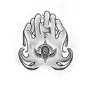hamsa hand tattoo design idea