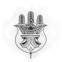 hamsa hand tattoo design idea