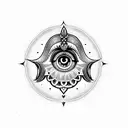 hamsa evil eye tattoo design idea