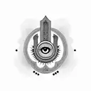 hamsa evil eye tattoo design idea
