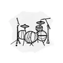 gecko behind drumset tattoo design idea