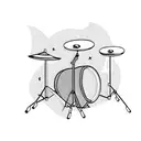 gecko behind drumset tattoo design idea