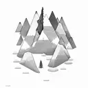 Create a mountain landscape with engineering tools hidden within the design to represent your occupation and love for mountains tattoo design idea