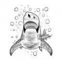 small simple shark tattoo design idea