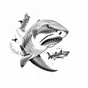 small simple shark tattoo design idea