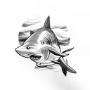 small simple shark tattoo design idea