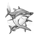small simple shark tattoo design idea