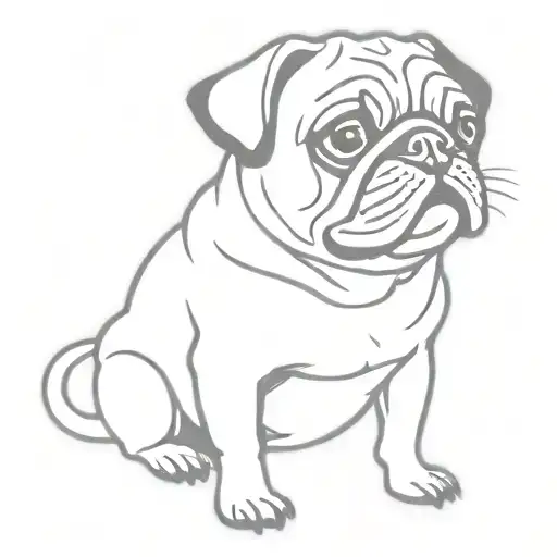 black pug tattoo design idea