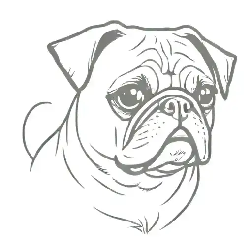 black pug tattoo design idea