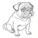 black pug tattoo design idea