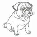 black pug tattoo design idea