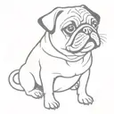 black pug tattoo design idea