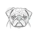 black pug tattoo design idea