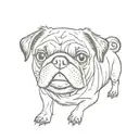 black pug tattoo design idea