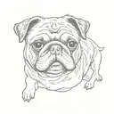 black pug tattoo design idea
