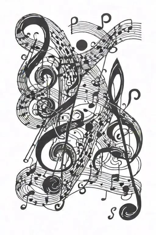 A Microsoft Excel spreadsheet with musical notes and symbols intertwined, showcasing your passion for music and Excel tattoo design idea