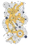 A Gemini constellation made up of Excel formulas and functions tattoo design idea