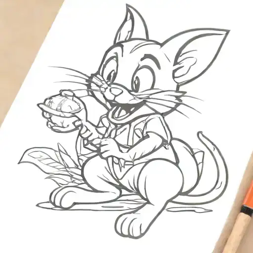 tom and jerry   tattoo design idea